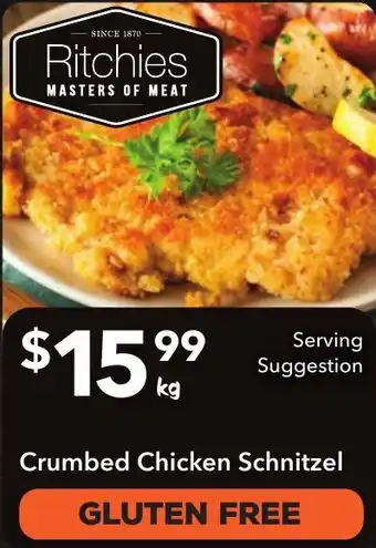 Ritchies Crumbed Chicken Schnitzel offer