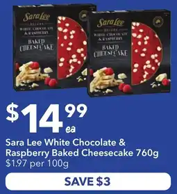 Ritchies Sara Lee White Chocolate & Raspberry Baked Cheesecake offer