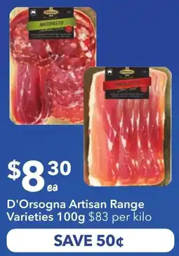 Ritchies D'Orsogna Artisan Range Varieties offer