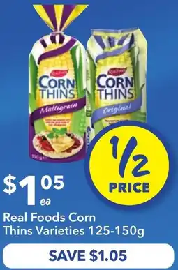 Ritchies Real Foods Corn Thins Varieties offer