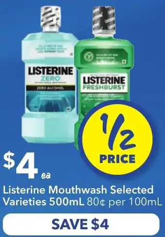 Ritchies Listerine Mouthwash Selected Varieties offer