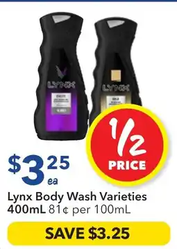 Ritchies Lynx Body Wash Varieties offer