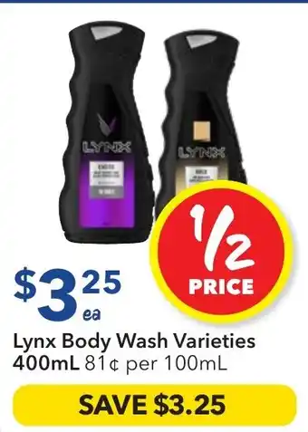 Ritchies Lynx Body Wash Varieties offer