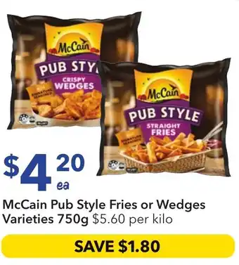 Ritchies McCain Pub Style Fries or Wedges Varieties offer