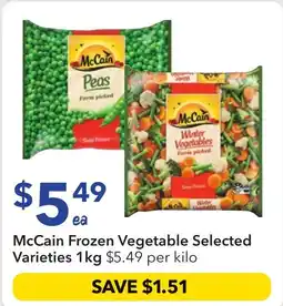 Ritchies McCain Frozen Vegetable Selected Varieties offer