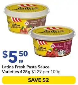 Ritchies Latina Fresh Pasta Sauce Varieties offer