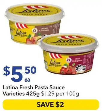 Ritchies Latina Fresh Pasta Sauce Varieties offer