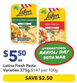 Ritchies Latina Fresh Pasta Varieties offer