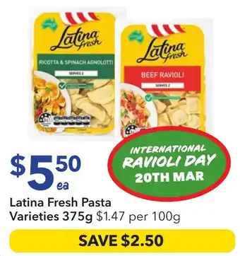 Ritchies Latina Fresh Pasta Varieties offer