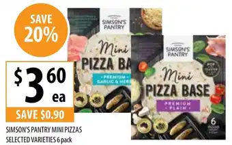 Supabarn Simson's pantry mini pizzas offer