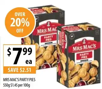 Supabarn MRS MAC'S PARTY PIES offer