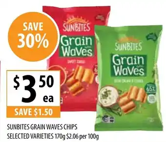 Supabarn SUNBITES GRAIN WAVES CHIPS offer