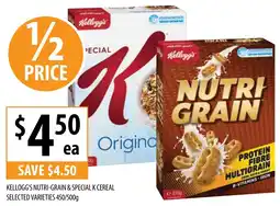 Supabarn KELLOGG'S NUTRI-GRAIN & SPECIAL K CEREAL offer