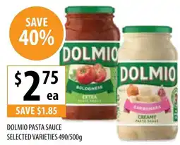 Supabarn DOLMIO PASTA SAUCE offer