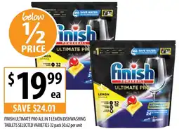 Supabarn FINISH ULTIMATE PRO ALL IN 1 LEMON DISHWASHING TABLETS offer