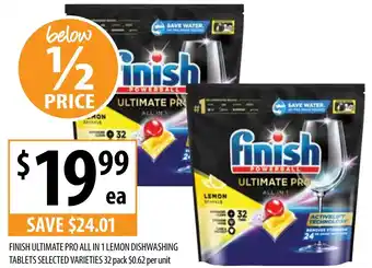 Supabarn FINISH ULTIMATE PRO ALL IN 1 LEMON DISHWASHING TABLETS offer