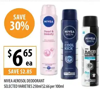 Supabarn NIVEA AEROSOL DEODORANT offer