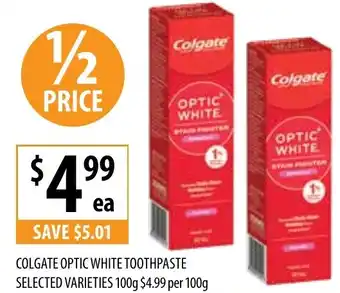 Supabarn COLGATE OPTIC WHITE TOOTHPASTE offer