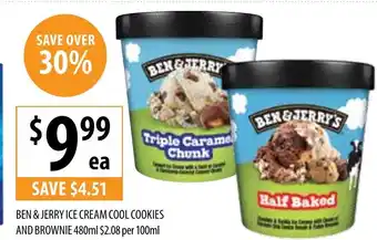 Supabarn BEN & JERRY ICE CREAM COOL COOKIES AND BROWNIE offer