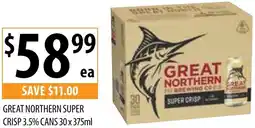 Supabarn GREAT NORTHERN SUPER CRISP 3.5% CANS offer