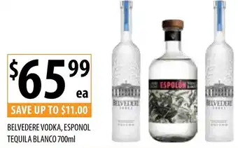 Supabarn BELVEDERE VODKA, ESPONOL TEQUILA BLANCO offer