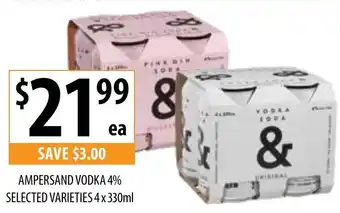 Supabarn AMPERSAND VODKA 4% offer