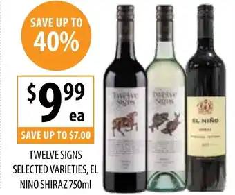 Supabarn TWELVE SIGNS, EL NINO SHIRAZ offer