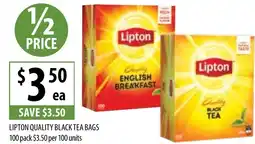 Supabarn LIPTON QUALITY BLACK TEA BAGS offer