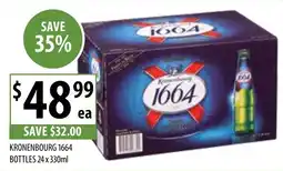 Supabarn KRONENBOURG 1664 BOTTLES offer