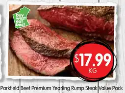 Spudshed Parkfield Beef Premium Yearling Rump Steak Value Pack offer