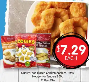 Spudshed Quality Food Frozen Chicken Zoobies, Bites, Nuggets or Tenders offer