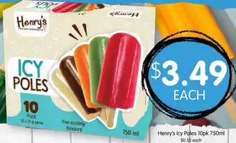 Spudshed Henry's Icy Poles offer