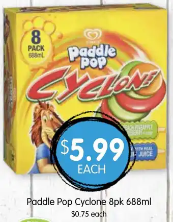 Spudshed Paddle Pop Cyclone offer