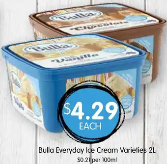 Spudshed Bulla Everyday Ice Cream Varieties offer