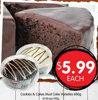 Spudshed Cookies & Cakes Mud Cake Varieties offer