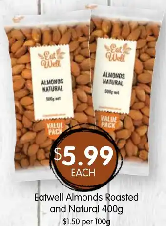 Spudshed Eatwell Almonds Roasted and Natural offer