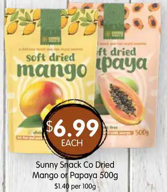 Spudshed Sunny Snack Co Dried Mango or Papaya offer