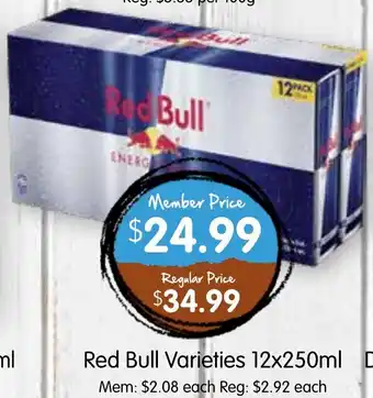 Spudshed Red Bull Varieties offer