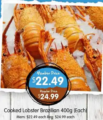 Spudshed Cooked Lobster Brazilian offer