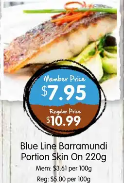 Spudshed Blue Line Barramundi Portion Skin On offer