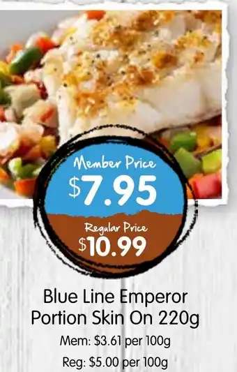 Spudshed Blue Line Emperor Portion Skin On offer