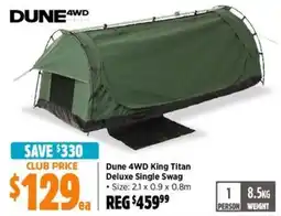 Anaconda Dune 4WD King Titan Deluxe Single Swag offer