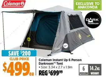 Anaconda Coleman Instant Up Darkroom™ Tent offer