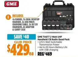 Anaconda GME TX677 2 Watt UHF Handheld CB Radio Quad Pack offer