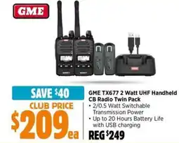 Anaconda GME TX677 2 Watt UHF Handheld CB Radio Twin Pack offer