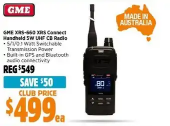 Anaconda GME XRS-660 XRS Connect Handheld 5W UHF CB Radio offer