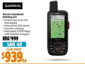 Anaconda Garmin Handheld GPS Map 67i offer