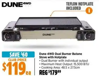 Anaconda Dune 4WD Dual Burner Butane Stove with Hotplate offer