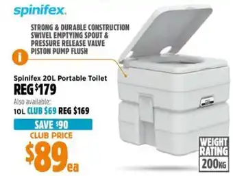 Anaconda Spinifex  Portable Toilet offer