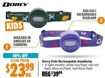 Anaconda Dorcy Kids Rechargable Headlamp offer